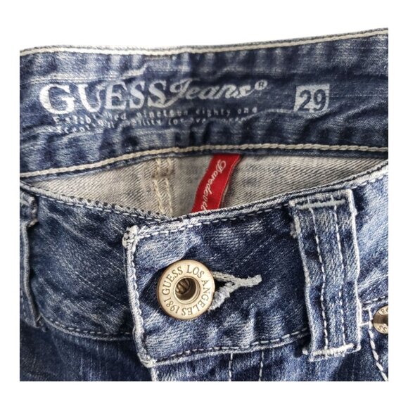 CT2268 GuessVintage Ladies Daredevil Bootcut Blue Jeans 29 - Picture 3 of 9